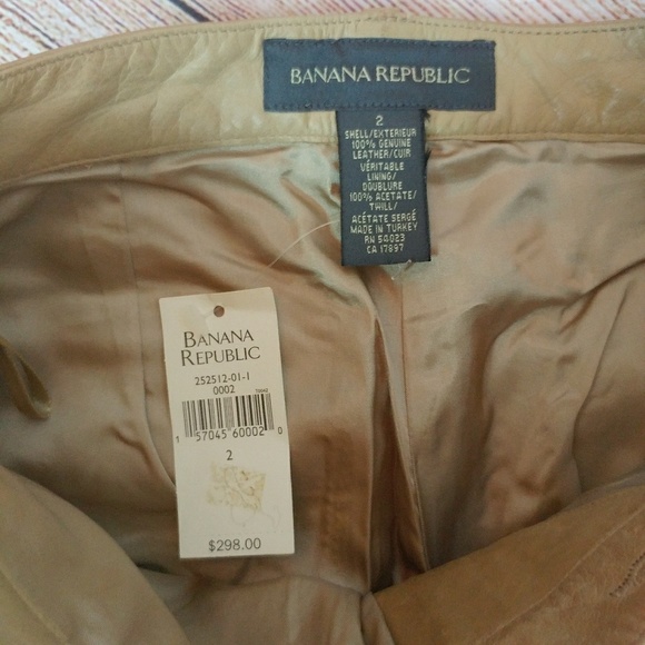 Banana Republic Tan Leather Pants Y2K - Picture 4 of 6